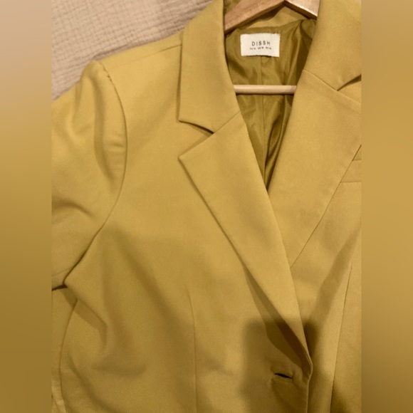 Dissh Rowan Boyfriend Blazer Jacket Notch Lapel SingleBreasted Tan/yellow Size10 - Picture 13 of 13